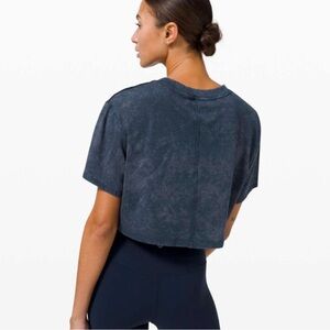Lululemon Athletica All Yours Cropped Tee Blue Heather